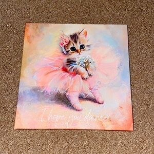 Cute Kitten Ballerina Glittery Artwork Decor